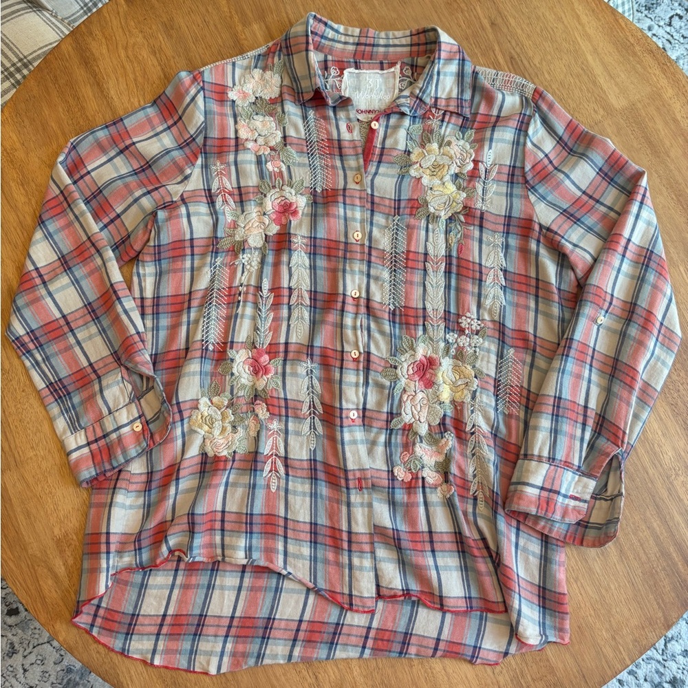 EUC Johnny Was 3J Workshop Button Down Shirt